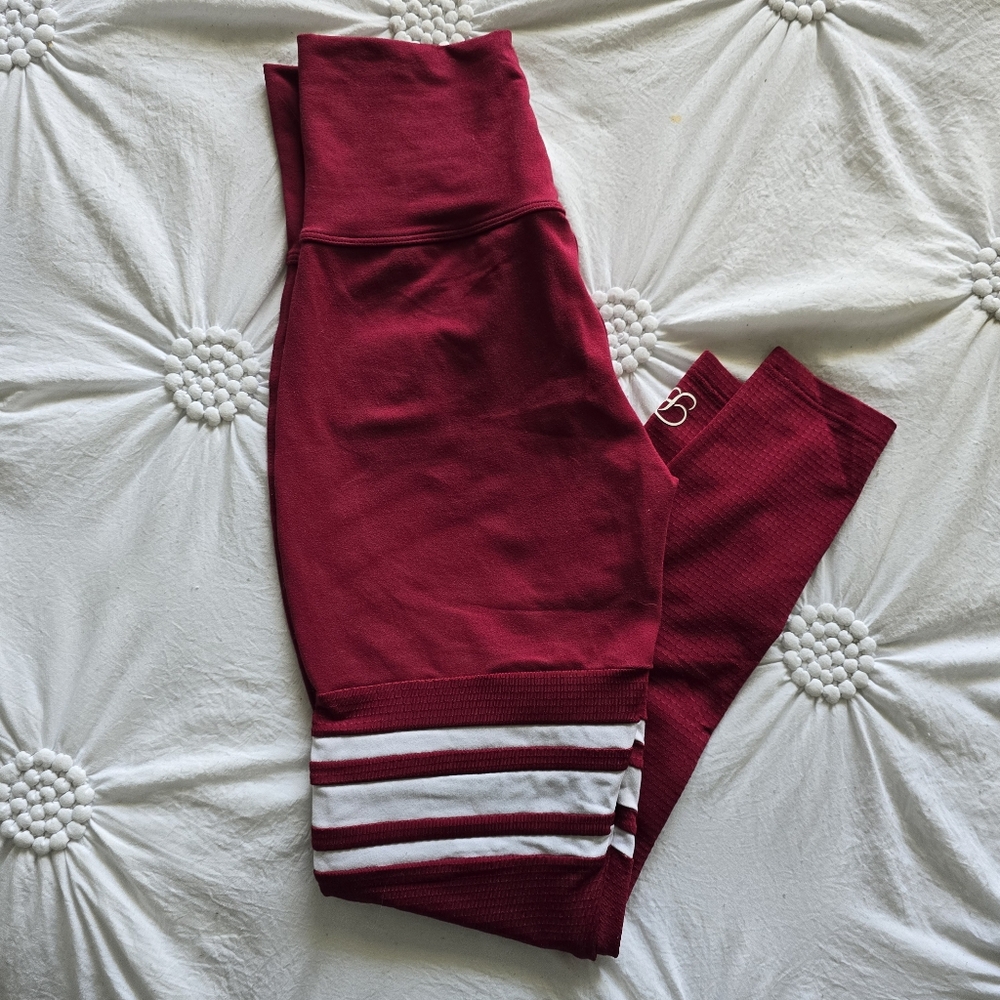 Bombshell Leggings Red with White Stripes